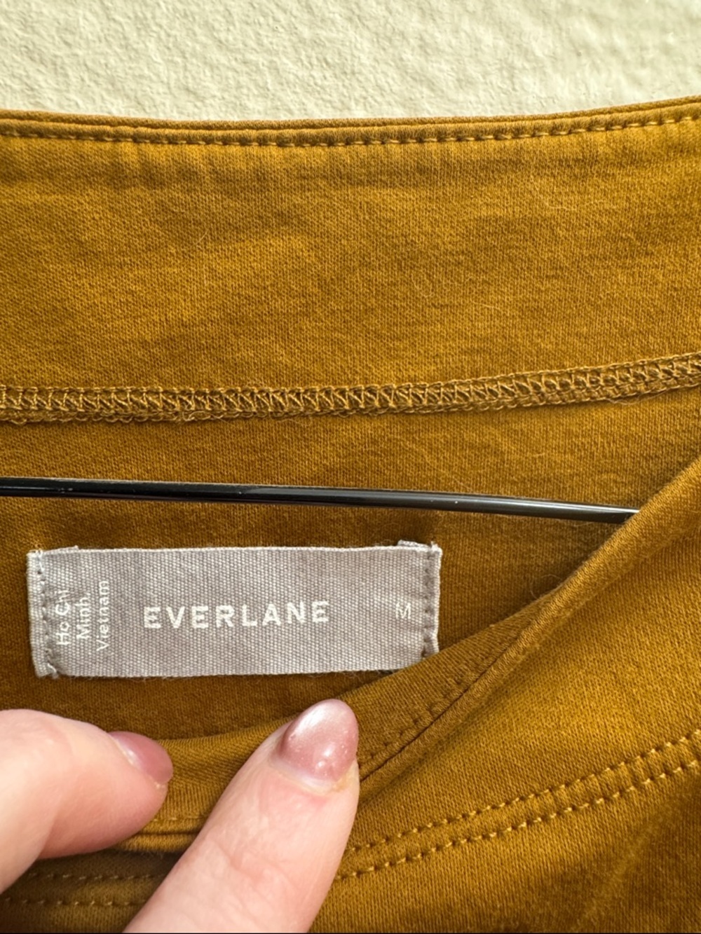 Everlane Cropped Boatneck Long Sleeve Top in Mustard - Picture 2 of 5